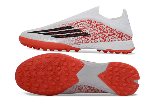 adidas F50  Laceless TF Lamine Yamal - Footwear White/Core Black/Lucid Red Kids