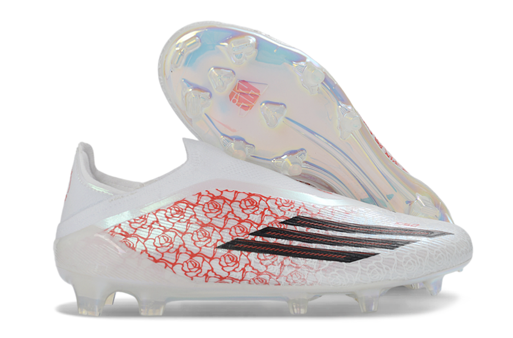 adidas F50 Laceless FG/AG Lamine Yamal - Footwear White/Core Black/Lucid Red