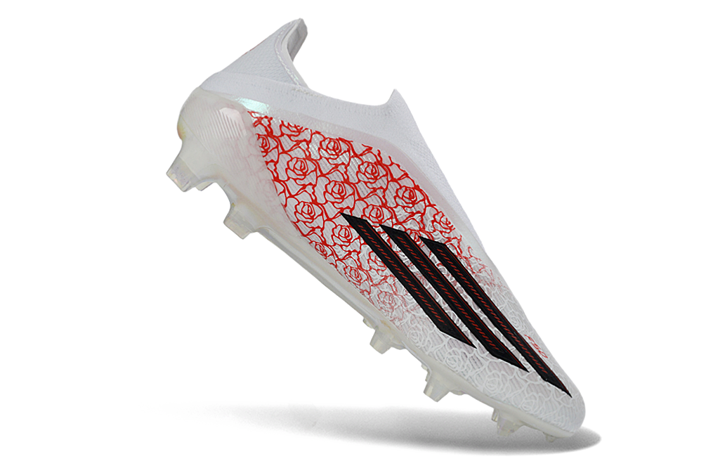 adidas F50 Laceless FG/AG Lamine Yamal - Footwear White/Core Black/Lucid Red