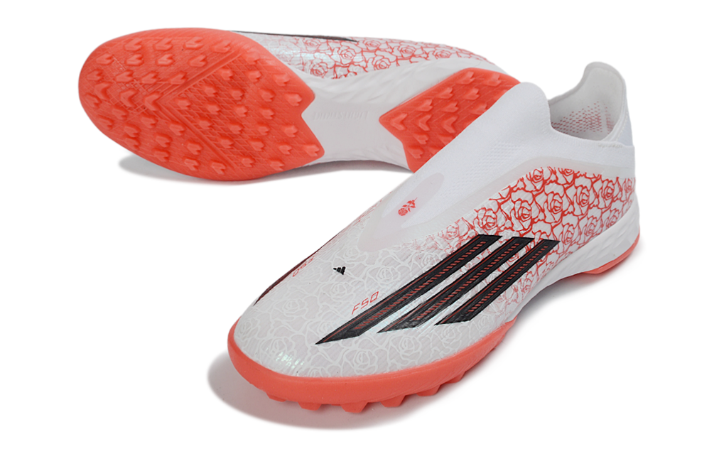 adidas F50  Laceless TF Lamine Yamal - Footwear White/Core Black/Lucid Red Kids