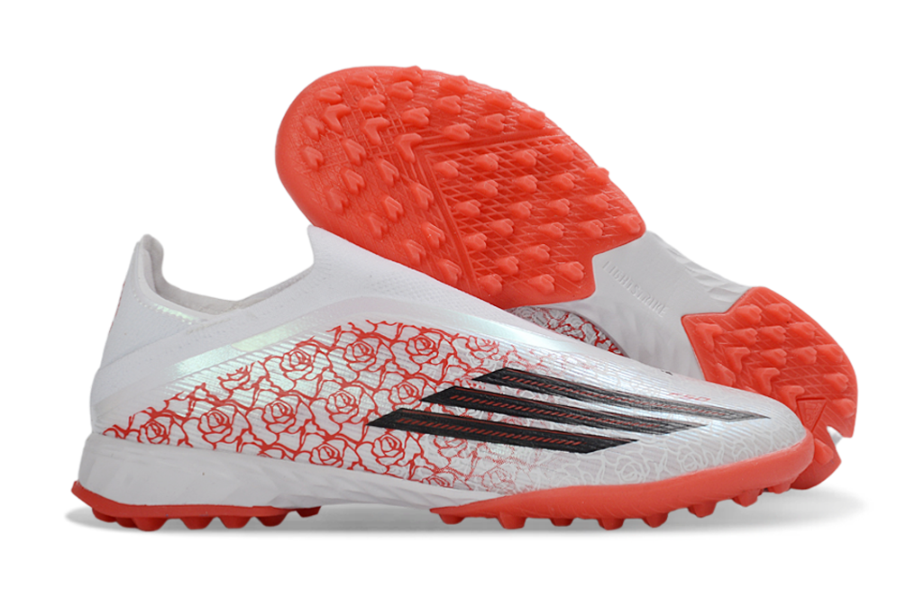 adidas F50  Laceless TF Lamine Yamal - Footwear White/Core Black/Lucid Red Kids